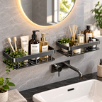 Klebe-Wandregal Edelstahl ohne Bohren