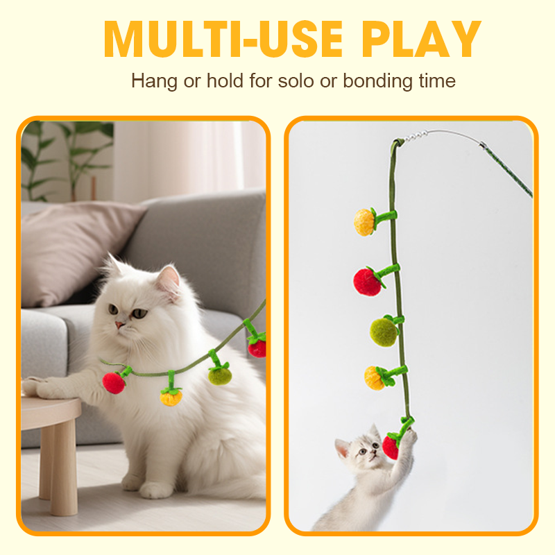 Cat toy string with catnip and bell