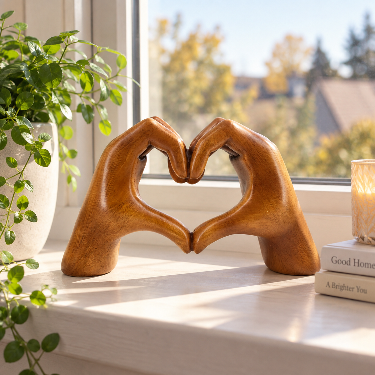 Holzfigur Liebende Hände – Handgefertigte Dekoskulptur
