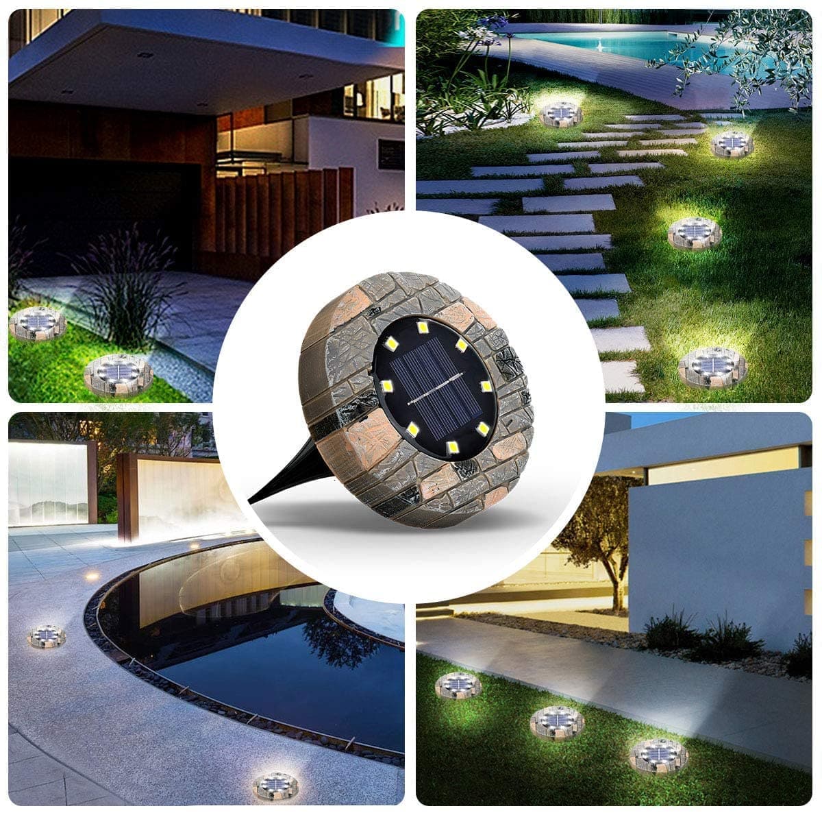 Solar garden light LED with ground spike for path lighting