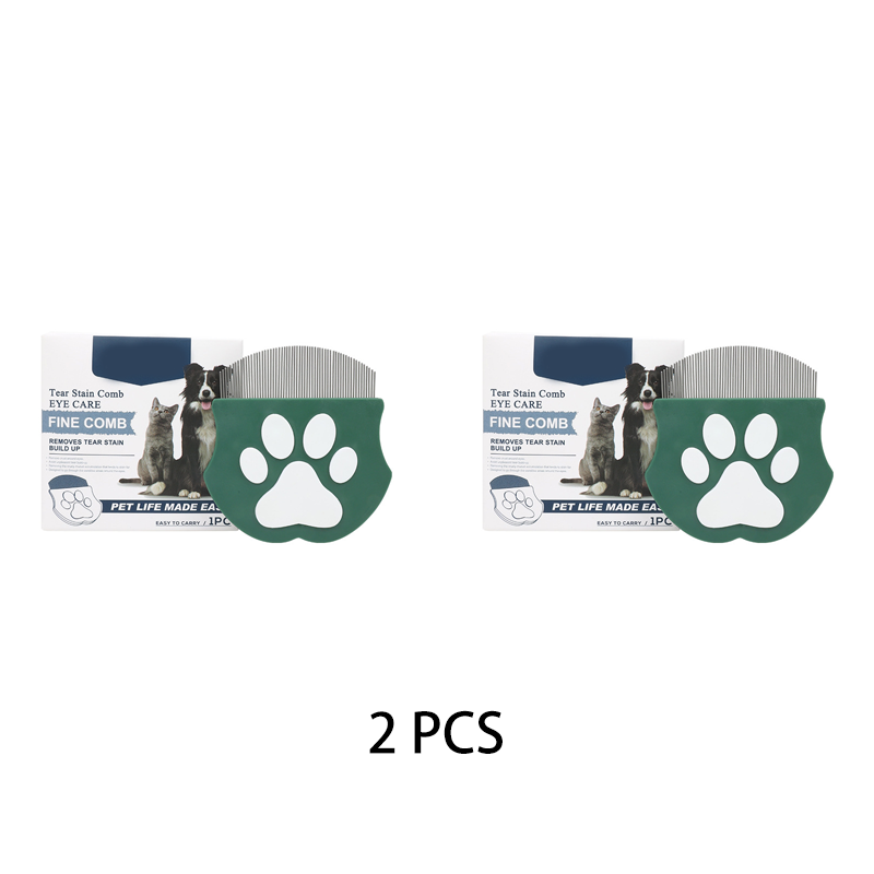 Pet comb with paw print handle