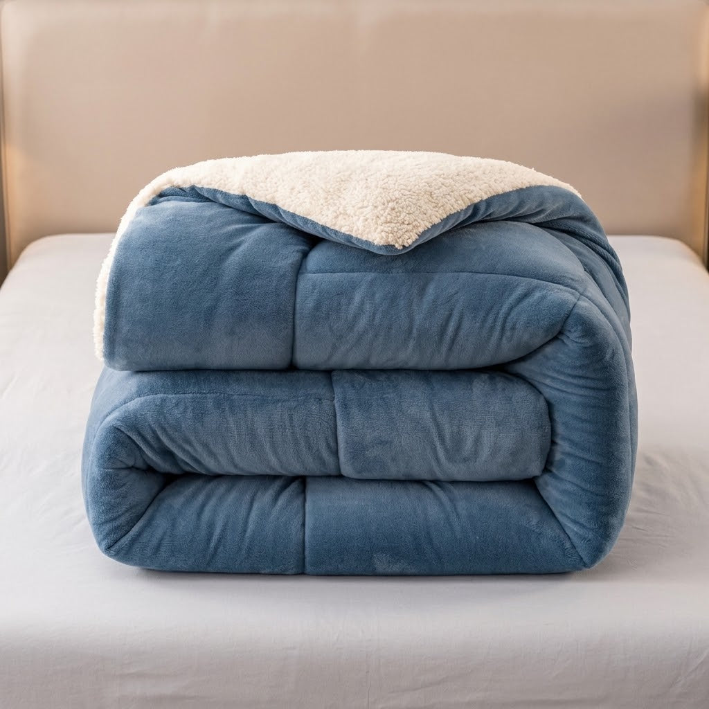 Steppbettdecke Winter 3-lagig – mit Lammfleece, extra warm
