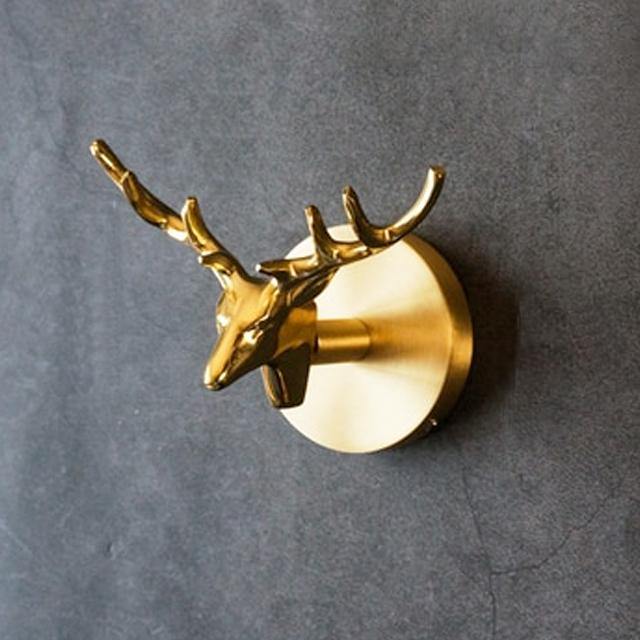 Wandhaken Messing Tierkopf-Design – Dekorativer Garderobenhaken