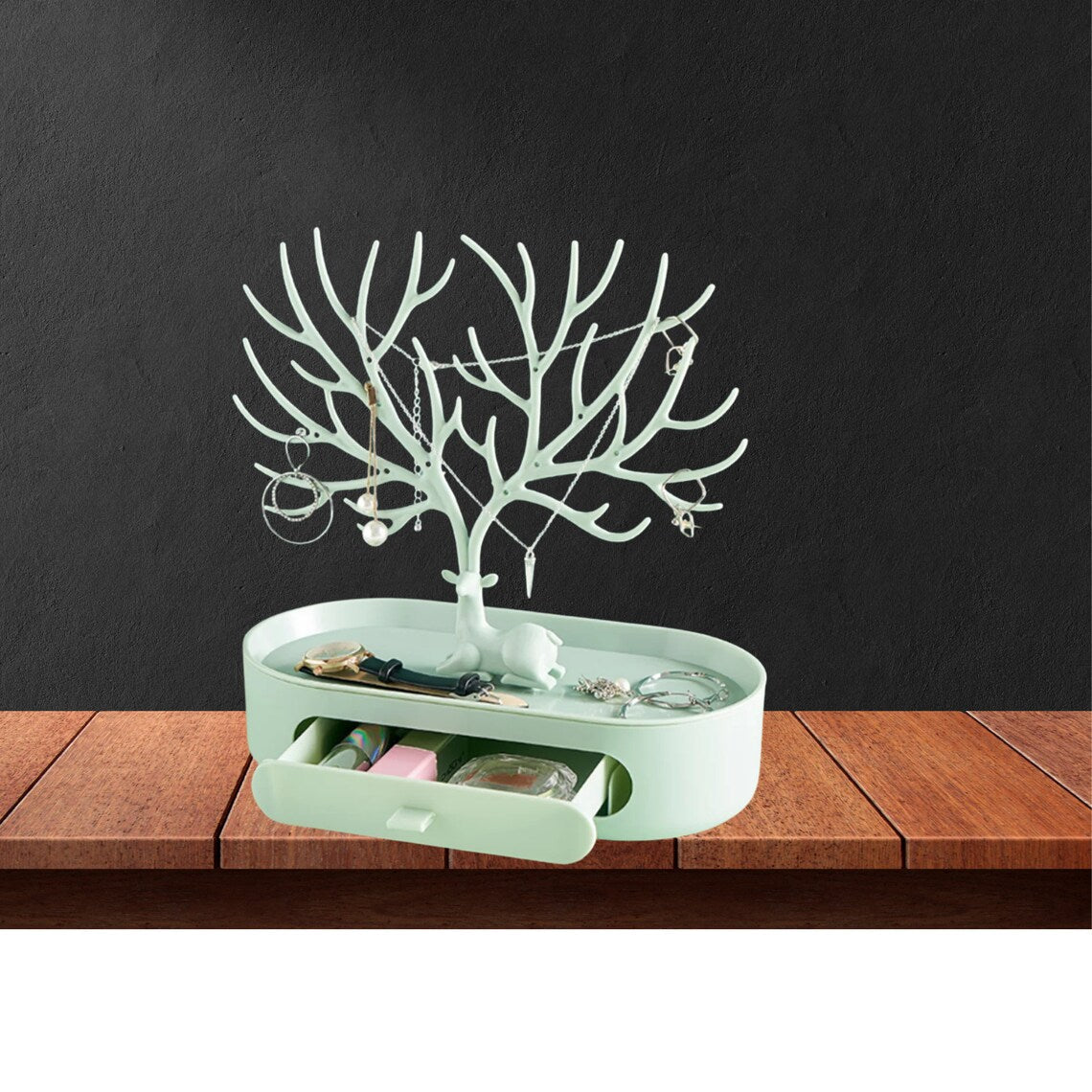 Schmuckständer Baum Design mit Schublade