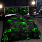 3D Grid Bedding Set with Gaming Design