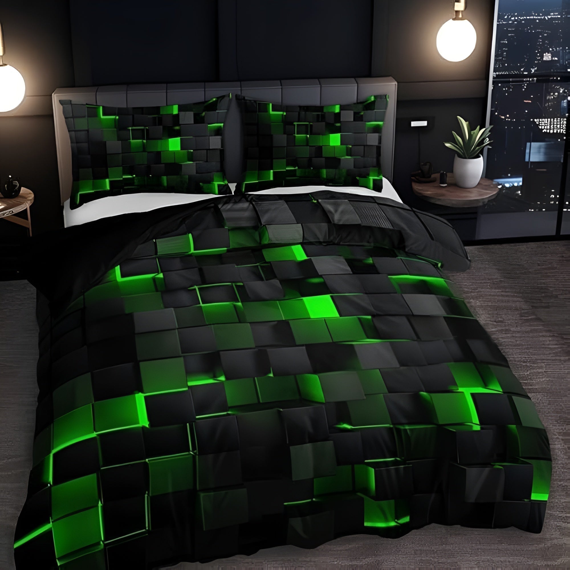 Bettwäsche-Set 3D-Raster mit Gaming-Design