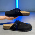 Pantoletten mit Korksohle und verstellbarem Riemen