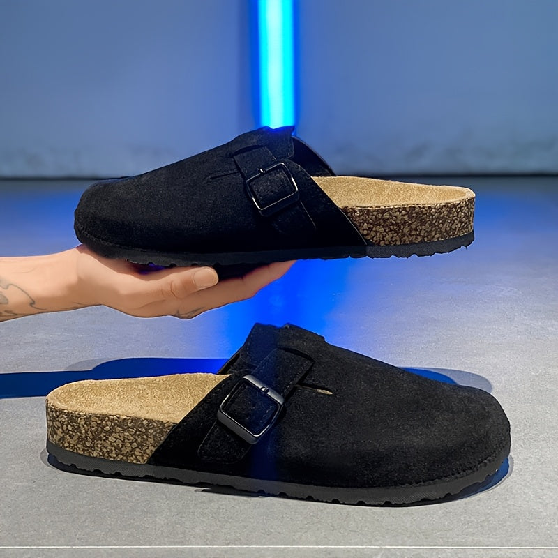 Pantoletten mit Korksohle und verstellbarem Riemen