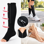 Zip-up compression stockings - Open toe