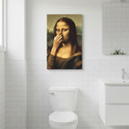 Badezimmer-Leinwandbild – Humorvoller Renaissance-Damen-Druck -   Mivoza Deutschland