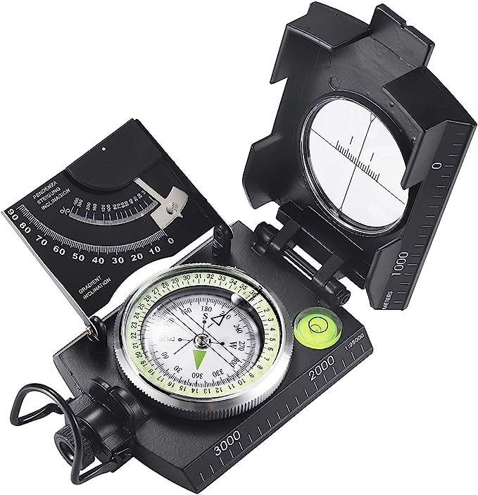Navigationskompass mit Clinometer und Leuchteffekt
