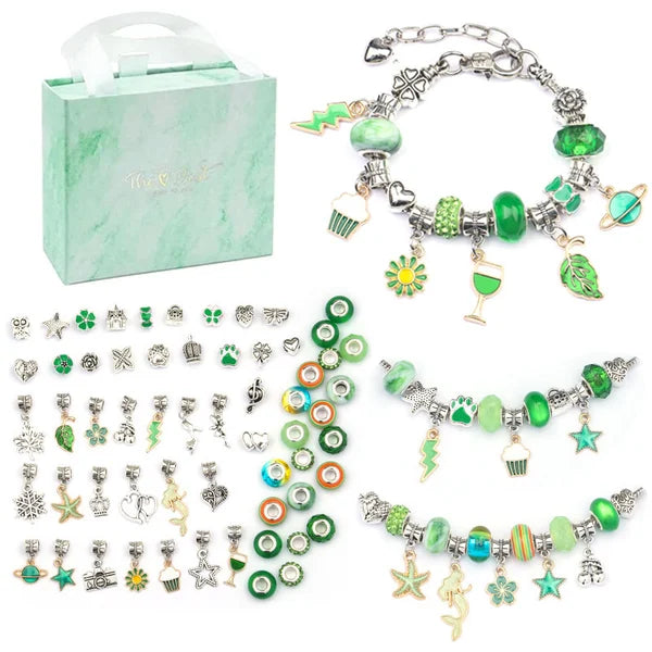 Bracelet Craft Kit with Colorful Beads and Charms