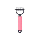 Fur grooming brush for dogs and cats with safety blades
