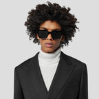 Sonnenbrille mit eckigem Rahmen und Metalldetails