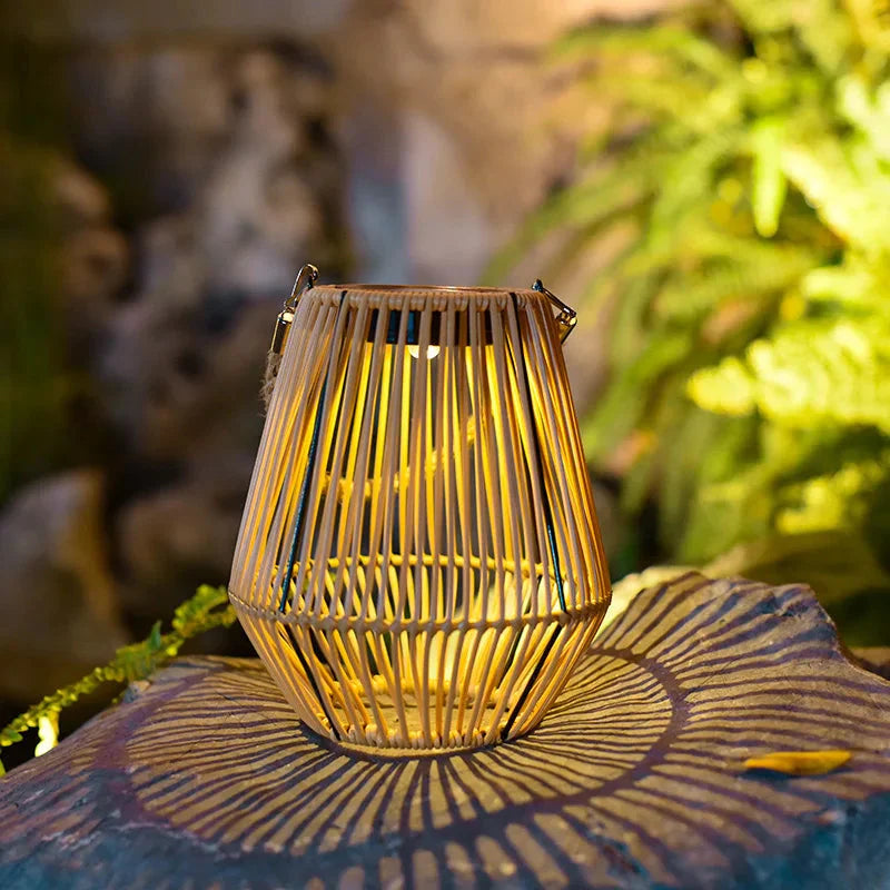 Solar Lantern Rattan with Automatic Sensor