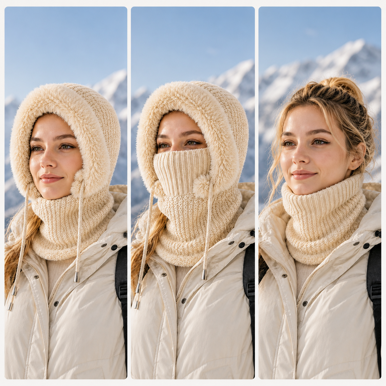 Multifunktionstuch Fleece 3-in-1 für Kopf, Gesicht und Nacken