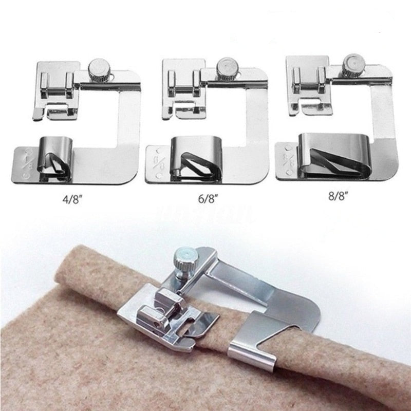 3-piece Stainless Steel Presser Foot Set for Sewing Machines