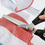 Serrated Scissors with Toothed Blade for Fabric and Crafting