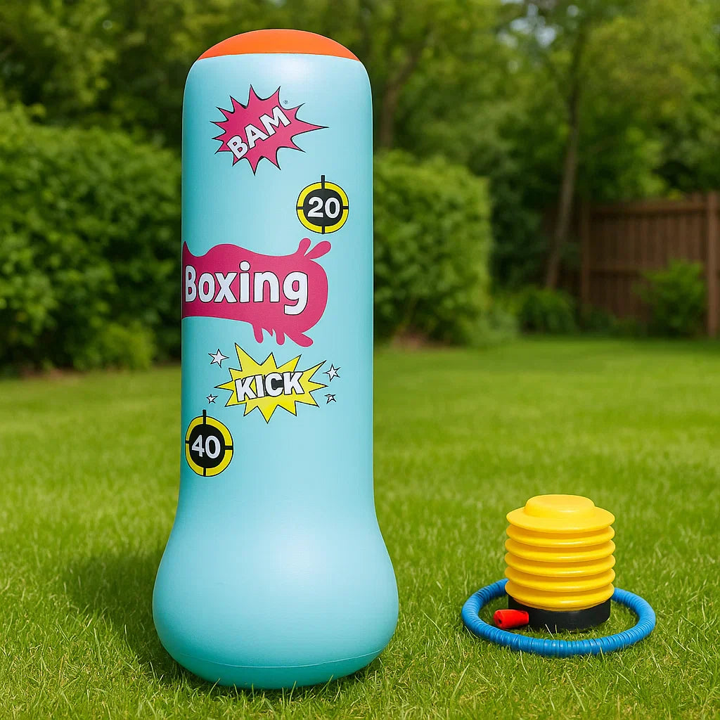 Inflatable Kids' Punching Bag with Gloves – Safe Training