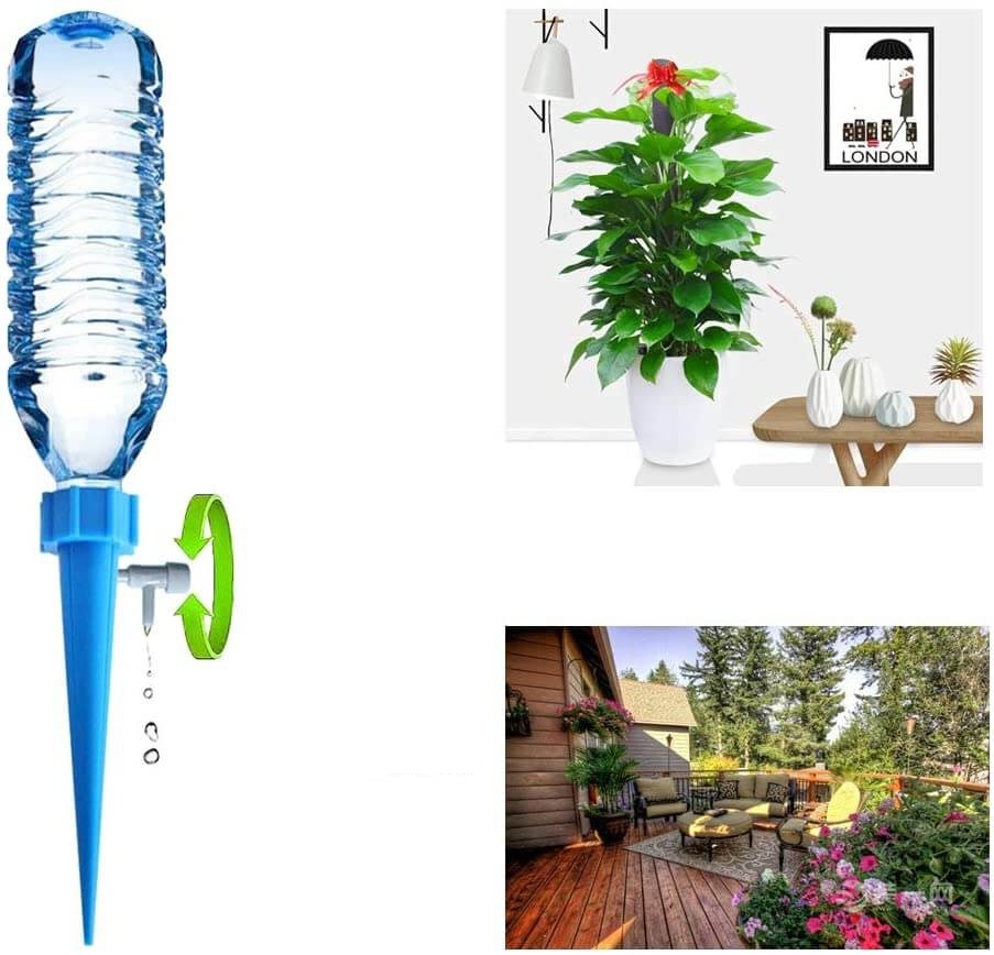 Drip Irrigation Stakes with Adjustable Valve – Set of 6