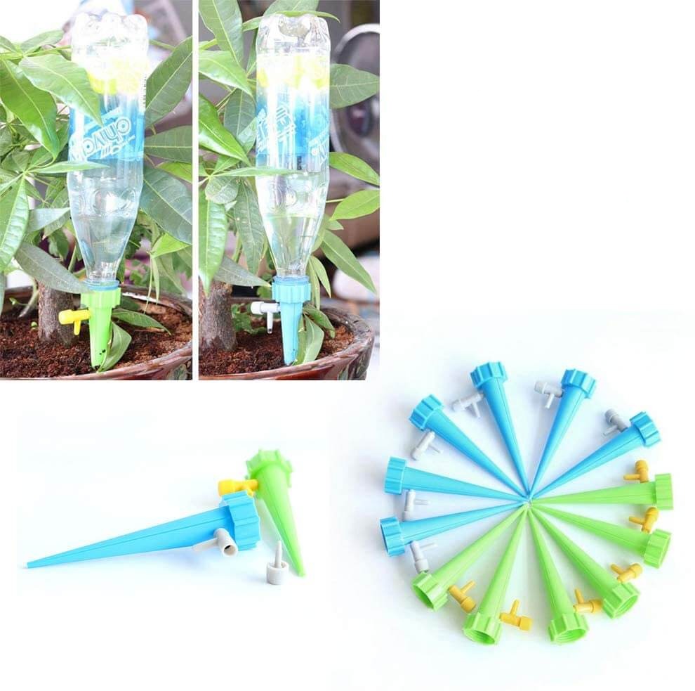 Drip Irrigation Stakes with Adjustable Valve – Set of 6