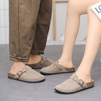 Pantoletten mit Korksohle und verstellbarem Riemen