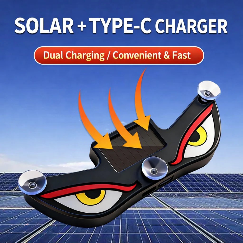 LED Car Window Light Solar with Eye Design