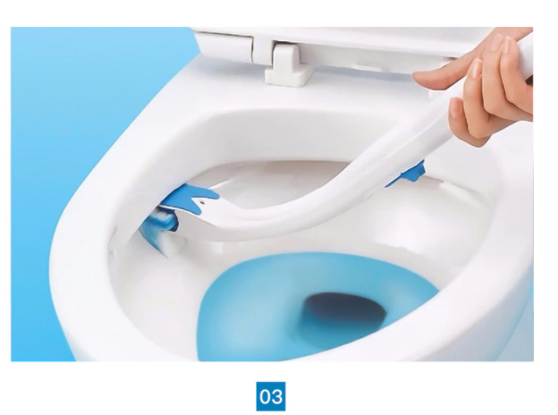 Toilet brush with replaceable fleece pads – hygienic, washable