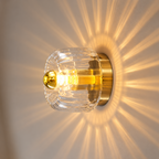 Wandlampe Glas Bauhaus-Stil mit Sunburst-Lichteffekt