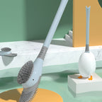 Toilet brush with long handle and soft bristles