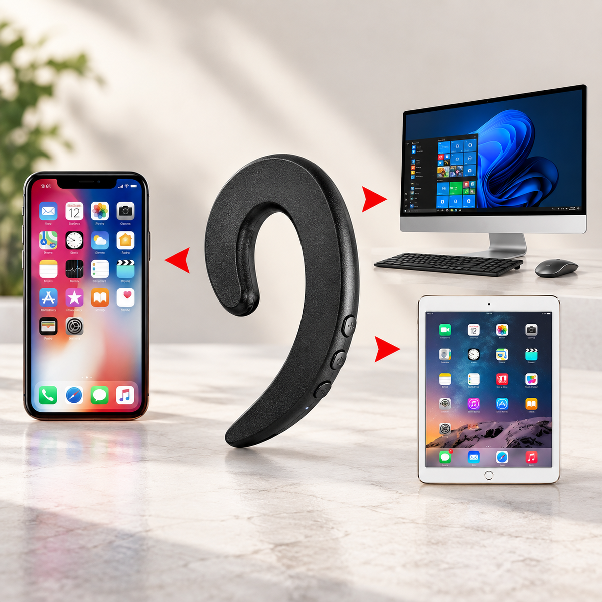 Knochenleitungs-Headset kabellos mit Bluetooth
