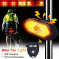 Bicycle rear light with remote control and turn signal