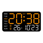 LED wall clock with digital display