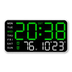 LED wall clock with digital display