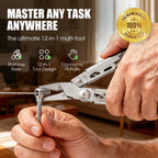 Multitool Edelstahl 12-in-1 mit Zange und Schraubendreher
