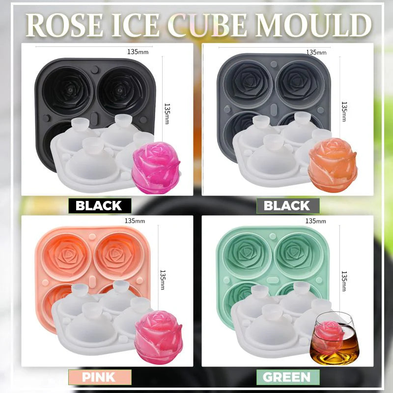Eiswürfelform Rosen 3D Silikon 6 cm