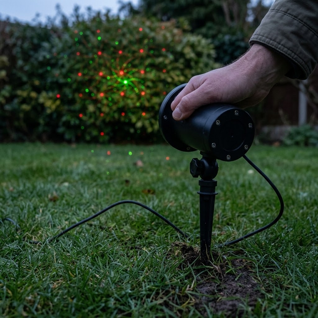 Red/Green Laser Light Projector for the Garden with Remote Control & Timer – Outdoor Use