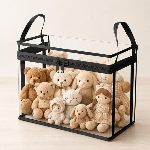 Transparent storage bag with zipper