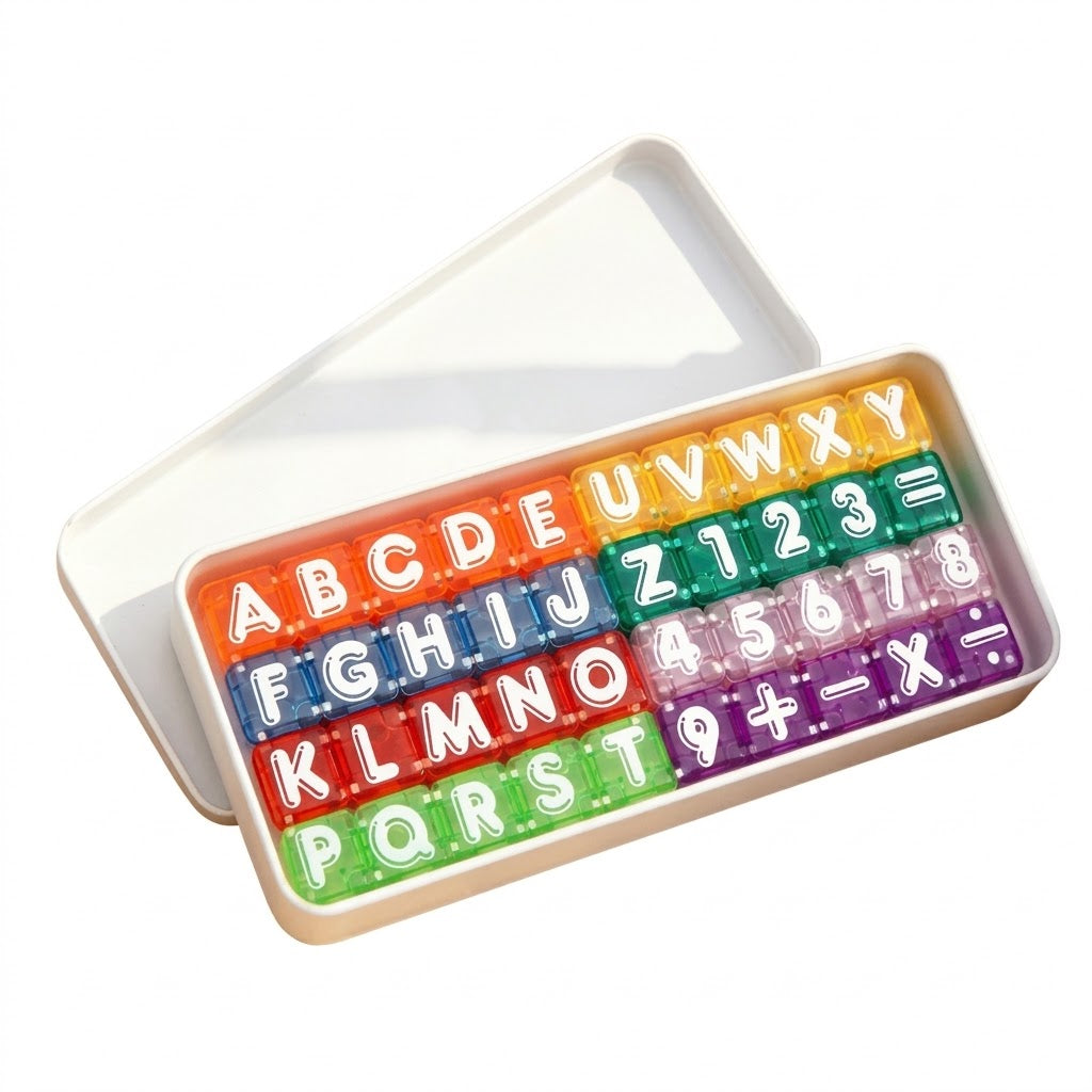 Magnetische Buchstabenwürfel 40-teilig mit Zahlen