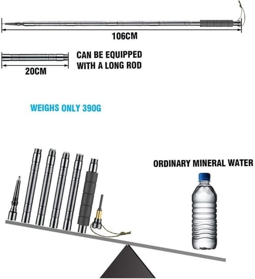 Wanderstock Aluminium verstellbar mit integriertem Survival Kit