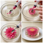 Gelatine-Blumen-Set mit Spritze und 10 Blütenformen aus Edelstahl