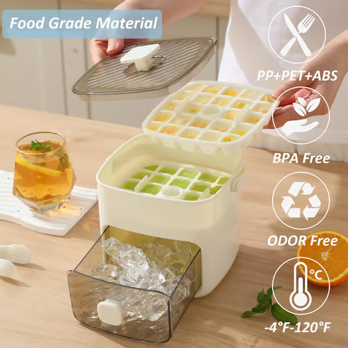 Ice cube tray with lid and storage box