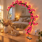 LED cherry blossom branch lights 1.6 m, 48 lights - warm white, with remote control