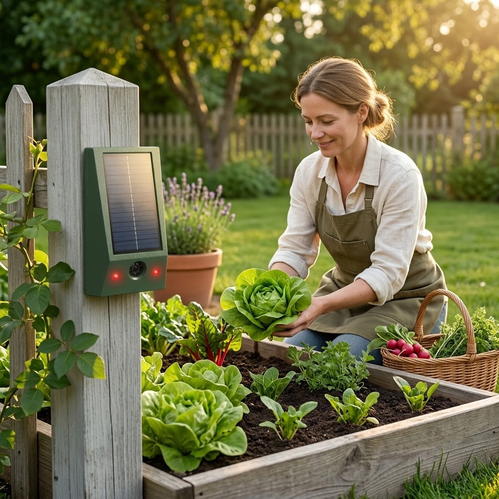 Solar pest repeller with ultrasound & LED flash – protection up to 600 m², weatherproof