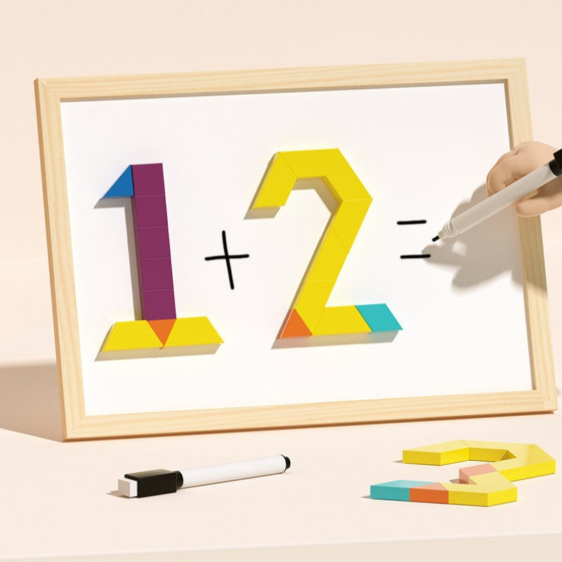 Magnetisches Holz-Puzzle mit geometrischen Formen