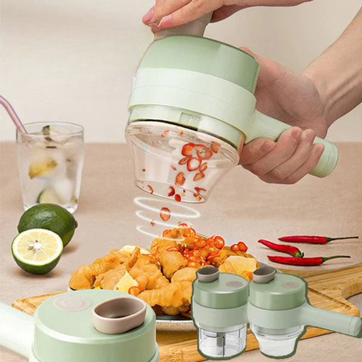 4-in-1 Electric Chopper with USB Charging