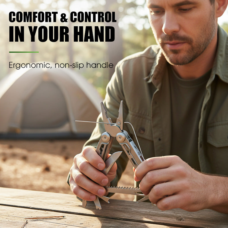 Multitool Edelstahl 12-in-1 mit Zange und Schraubendreher