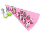 Tulip Piping Tip Set – 12 Pieces with Silicone Piping Bag & Adapter