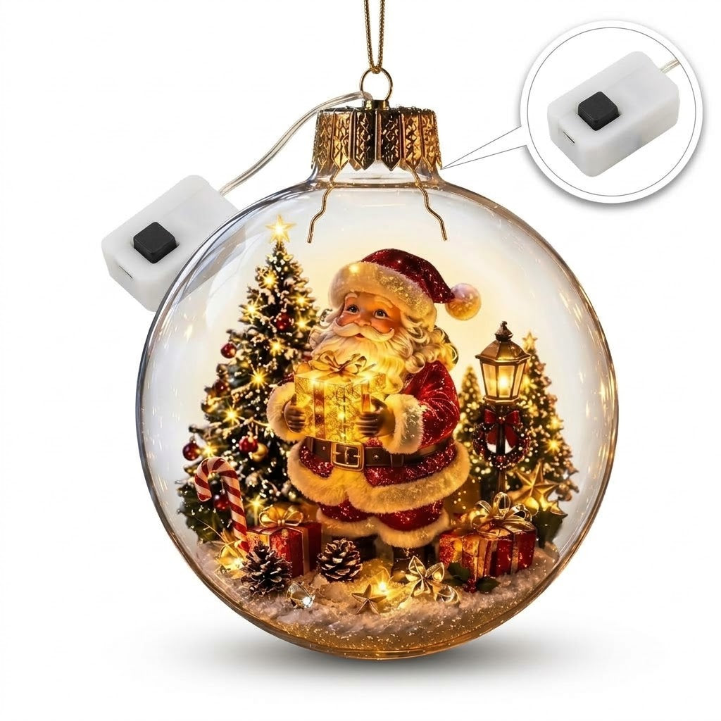 Weihnachtsanhänger beleuchtet mit Miniaturszene