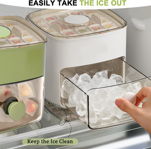 Ice cube tray with lid and storage box